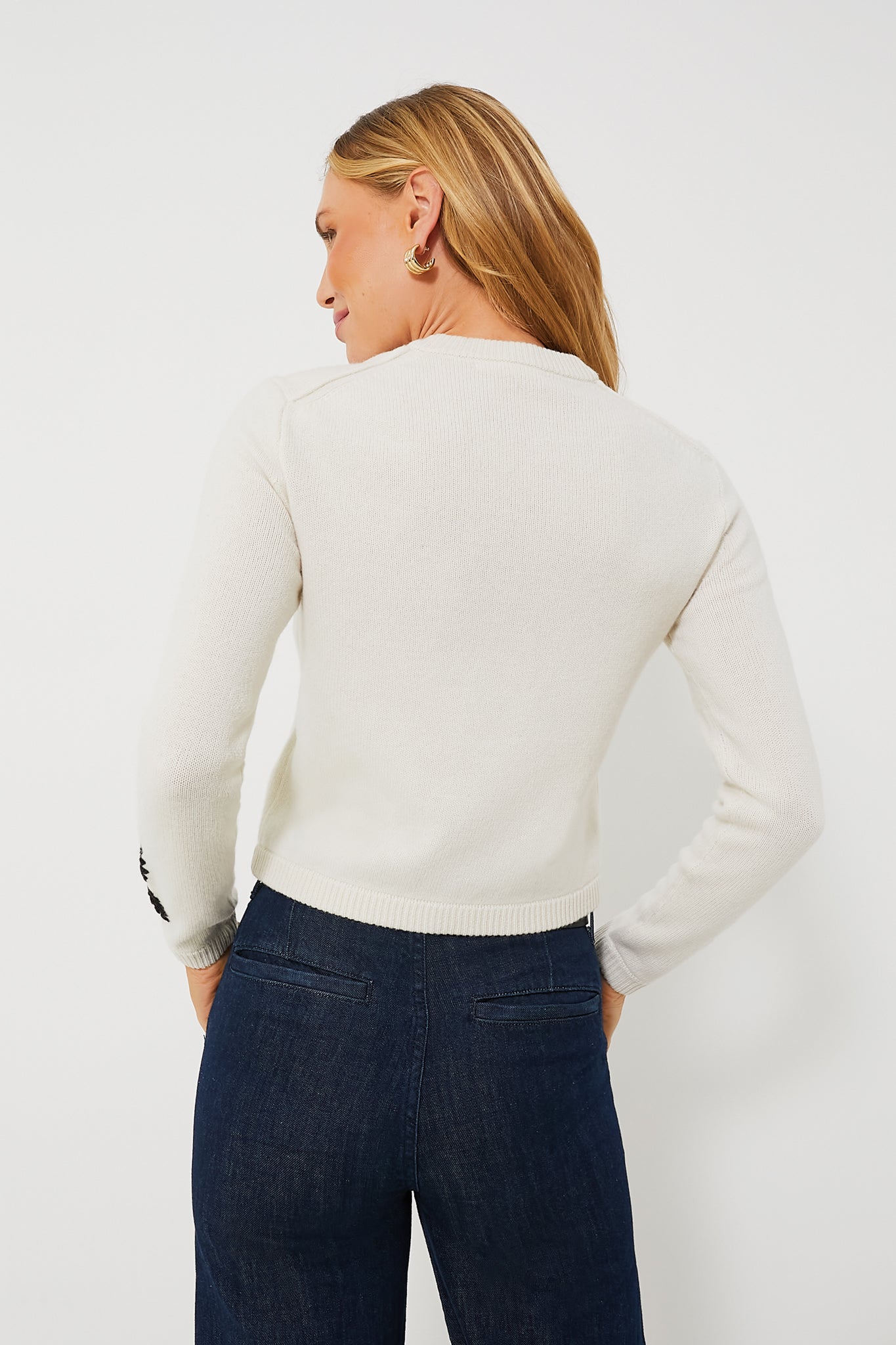 Ivory Becca Embroidered Cardigan