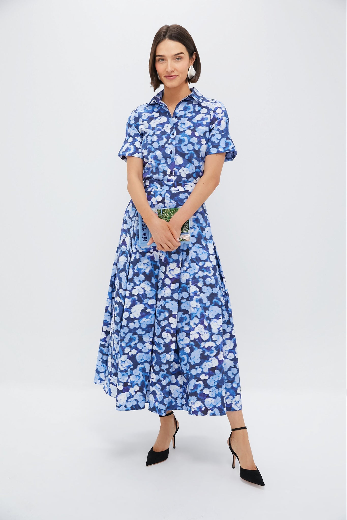 Havelock Blossom Indigo Pleated Midi Skirt
