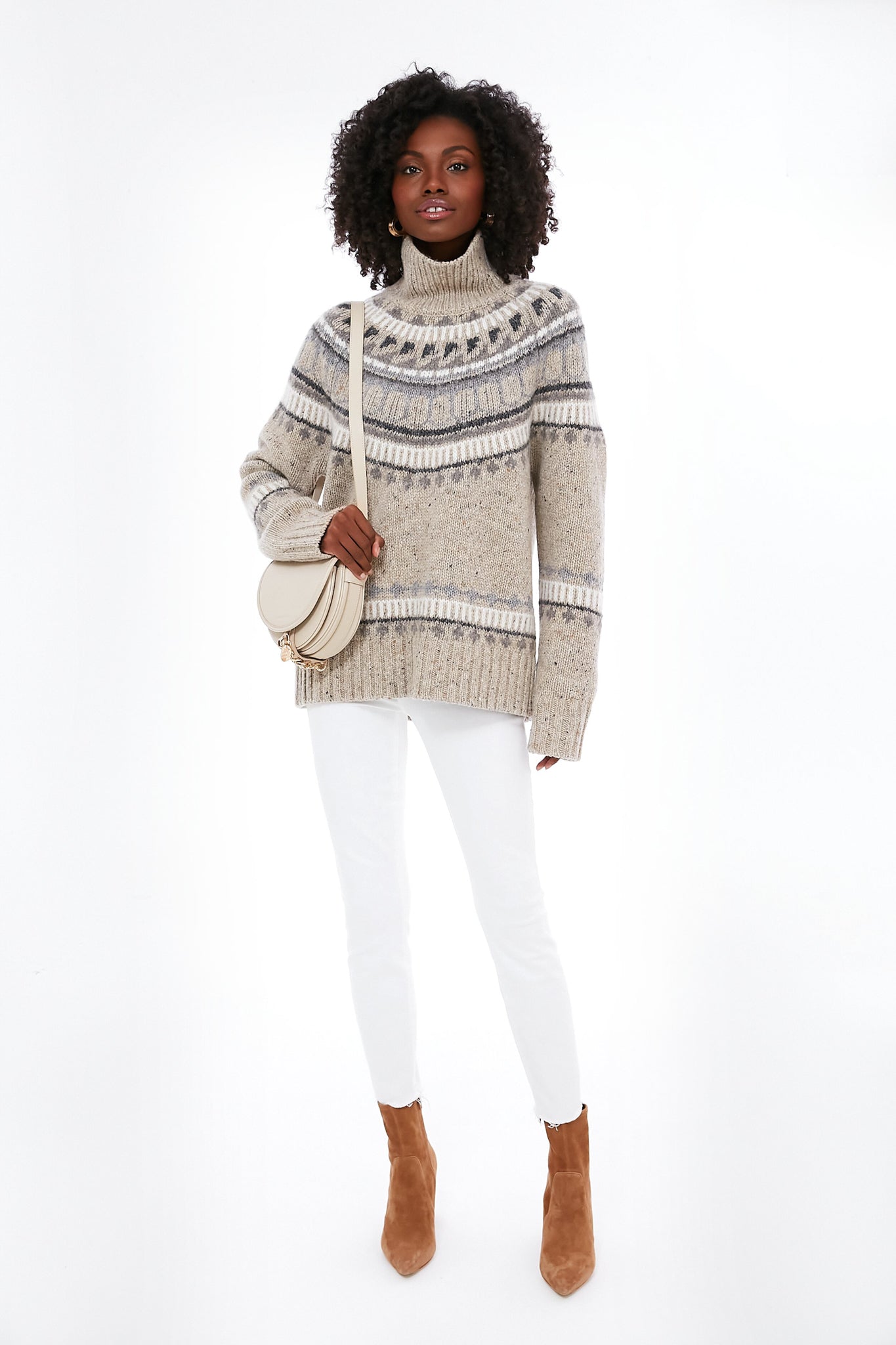 Oatmeal Combo Apres Ski Fairisle Turtleneck