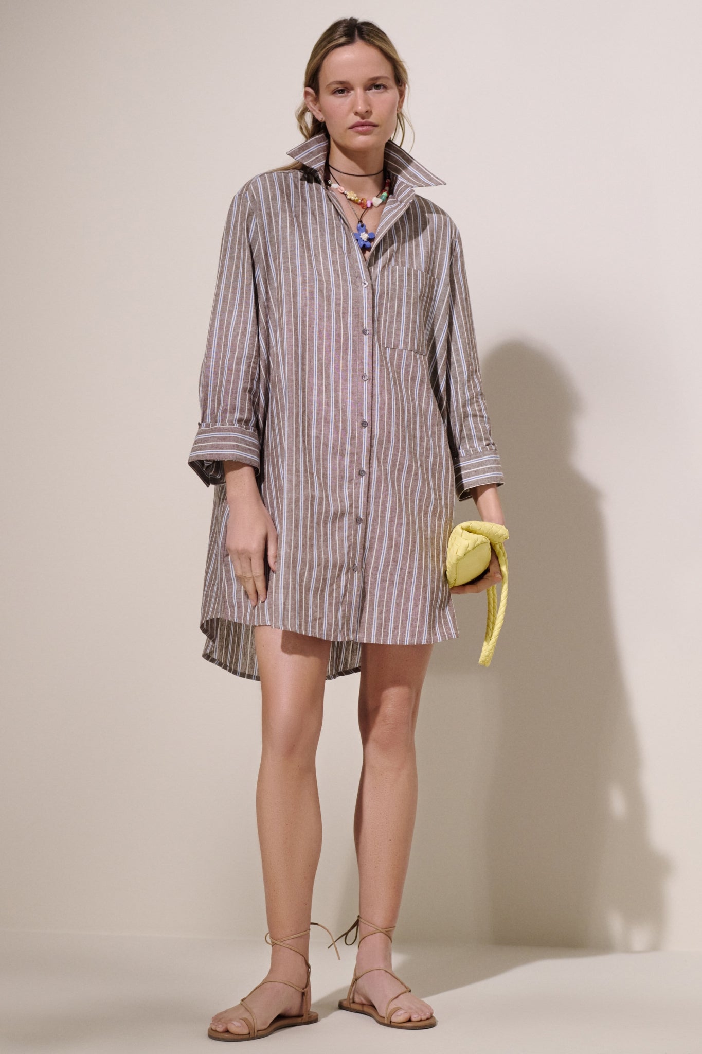 Summer Stripe Linen Carlotta Shirt Dress