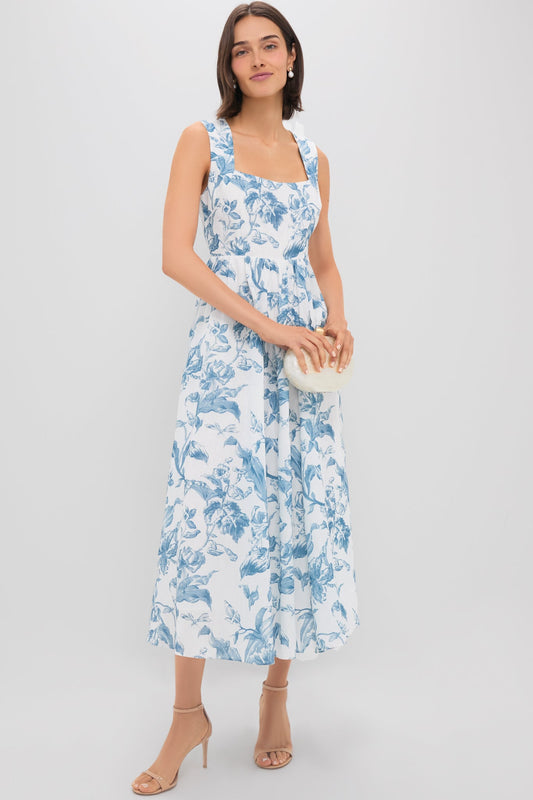 Dusty Blue Floral Maizie Maxi Dress